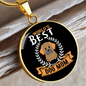 WORLD’S BEST DOG MOM Circle Necklace Stainless Steel or 18k Gold 18-22"-Express Your Love Gifts