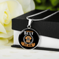 WORLD’S BEST DOG MOM Circle Necklace Stainless Steel or 18k Gold 18-22"-Express Your Love Gifts