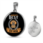 WORLD’S BEST DOG MOM Circle Necklace Stainless Steel or 18k Gold 18-22"-Express Your Love Gifts