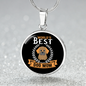 WORLD’S BEST DOG MOM Circle Necklace Stainless Steel or 18k Gold 18-22"-Express Your Love Gifts