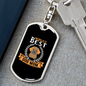 WORLD’S BEST DOG MOM Keychain Stainless Steel or 18k Gold Dog Tag Keyring-Express Your Love Gifts