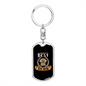 WORLD’S BEST DOG MOM Keychain Stainless Steel or 18k Gold Dog Tag Keyring-Express Your Love Gifts