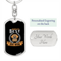 WORLD’S BEST DOG MOM Keychain Stainless Steel or 18k Gold Dog Tag Keyring-Express Your Love Gifts
