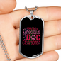 World's Greates Dog Grandma Necklace Stainless Steel or 18k Gold Dog Tag 24" Chain-Express Your Love Gifts
