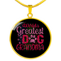 World's Greatest Dog Grandma Circle Necklace Stainless Steel or 18k Gold 18-22"-Express Your Love Gifts