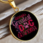 World's Greatest Dog Grandma Circle Necklace Stainless Steel or 18k Gold 18-22"-Express Your Love Gifts