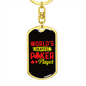 World's Okayest Poker Player Gambler Keychain Stainless Steel or 18k Gold Dog Tag Keyring-Express Your Love Gifts