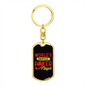 World's Okayest Poker Player Gambler Keychain Stainless Steel or 18k Gold Dog Tag Keyring-Express Your Love Gifts