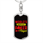 World's Okayest Poker Player Gambler Keychain Stainless Steel or 18k Gold Dog Tag Keyring-Express Your Love Gifts