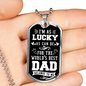 Worlds Best Dad Necklace Stainless Steel or 18k Gold Dog Tag 24" Chain-Express Your Love Gifts