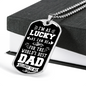 Worlds Best Dad Necklace Stainless Steel or 18k Gold Dog Tag 24" Chain-Express Your Love Gifts