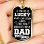 Worlds Best Dad Necklace Stainless Steel or 18k Gold Dog Tag 24" Chain-Express Your Love Gifts