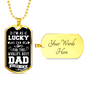 Worlds Best Dad Necklace Stainless Steel or 18k Gold Dog Tag 24" Chain-Express Your Love Gifts