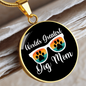 Worlds Greatest Dog Mom Circle Necklace Stainless Steel or 18k Gold 18-22"-Express Your Love Gifts