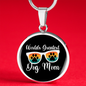 Worlds Greatest Dog Mom Circle Necklace Stainless Steel or 18k Gold 18-22"-Express Your Love Gifts