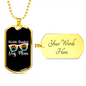 Worlds Greatest Dog Mom Necklace Stainless Steel or 18k Gold Dog Tag 24" Chain-Express Your Love Gifts