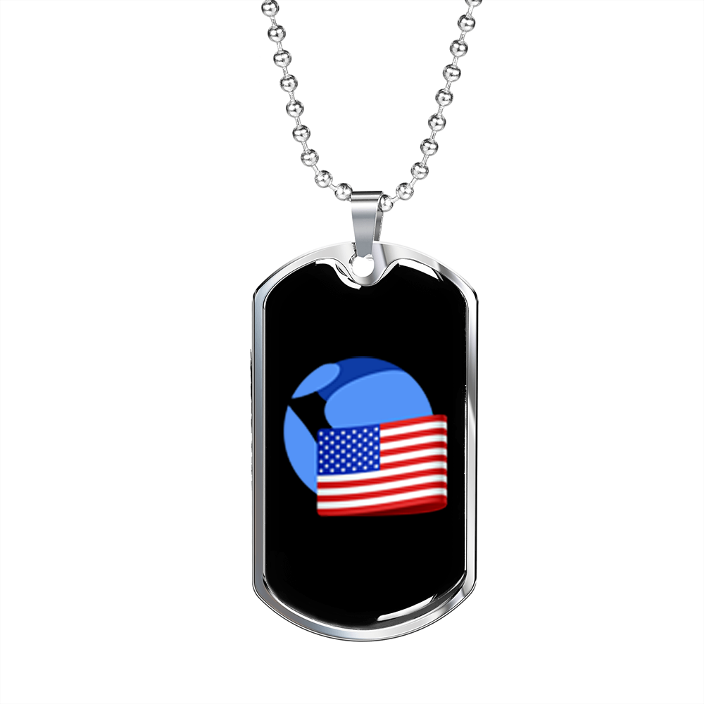 Wrapped UST Token Crypto Necklace Stainless Steel or 18k Gold Dog Tag 24" Chain-Express Your Love Gifts