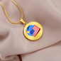 Wrapped UST Token (UST) Circle Necklace Stainless Steel or 18k Gold 18-22"-Express Your Love Gifts