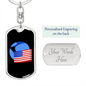 Wrapped UST Token (UST Crypto Cryptocurrency Keychain Stainless Steel or 18k Gold Dog Tag Keyring-Express Your Love Gifts