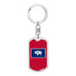 Wyoming State Flag Keychain Dog Tag Stainless Steel or 18k Gold-Express Your Love Gifts