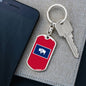 Wyoming State Flag Keychain Dog Tag Stainless Steel or 18k Gold-Express Your Love Gifts