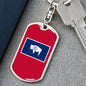 Wyoming State Flag Keychain Dog Tag Stainless Steel or 18k Gold-Express Your Love Gifts