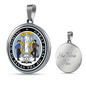 Wyoming State Seal Necklace Circle Pendant Stainless Steel or 18k Gold 18-22"-Express Your Love Gifts