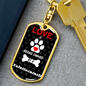 Xoloitzcuintli Keychain Stainless Steel or 18k Gold Dog Tag Keyring-Express Your Love Gifts