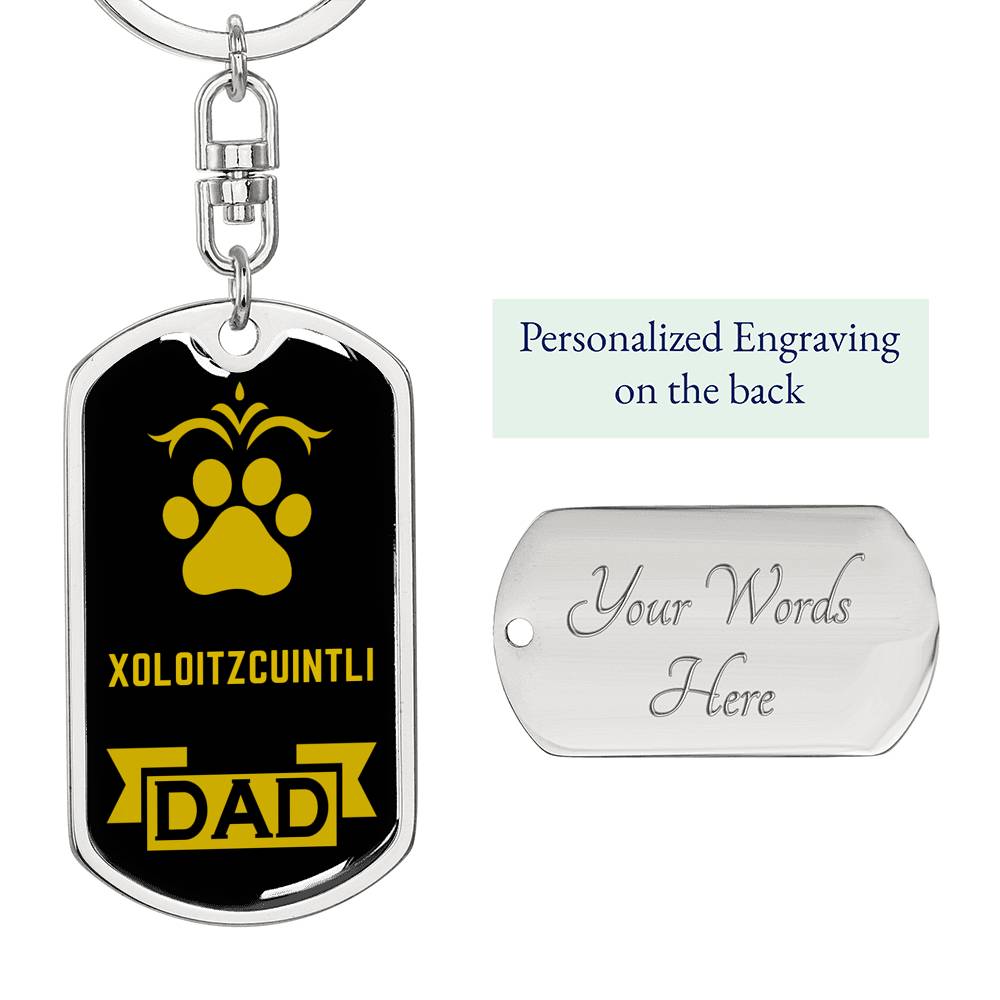Xoloitzcuintli Keychain Stainless Steel or 18k Gold-Express Your Love Gifts