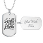 Y'All Need Jesus Christian Necklace Stainless Steel or 18k Gold Dog Tag 24" Chain-Express Your Love Gifts