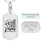Y'All Need Jesus Keychain Stainless Steel or 18k Gold Dog Tag Keyring-Express Your Love Gifts