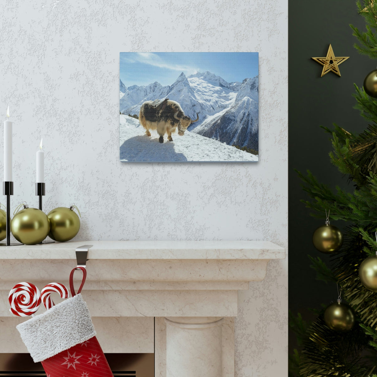 Scripture Walls Yak Hunting Yak on Hunt Print Animal Wall Art Wildlife Canvas Prints Wall Art Ready to Hang Unframed-Express Your Love Gifts