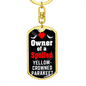 Yellow-Crowned Parakeet Bird Keychain Stainless Steel or 18k Gold Dog Tag Keyring-Express Your Love Gifts