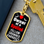 Yellow-Crowned Parakeet Bird Keychain Stainless Steel or 18k Gold Dog Tag Keyring-Express Your Love Gifts