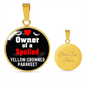 Yellow-Crowned Parakeet Bird Owner Necklace Circle Pendant Stainless Steel or 18k Gold 18-22"-Express Your Love Gifts