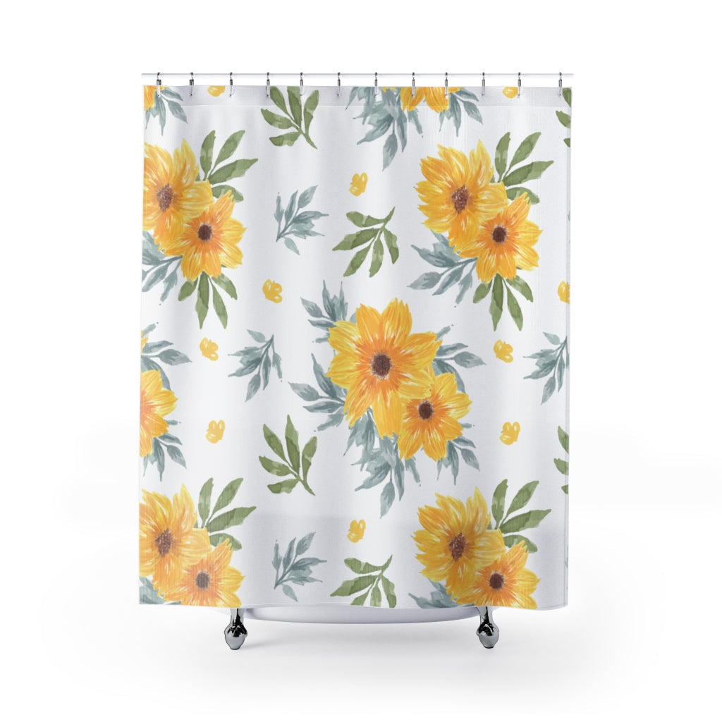 Yellow Daisy Flowers Stylish Design 71" x 74" Elegant Waterproof Shower Curtain for a Spa-like Bathroom Paradise Exceptional Craftsmanship-Express Your Love Gifts