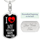 Yellow Nape Amazon Bird Lover Keyring Keychain Stainless Steel or 18k Gold-Express Your Love Gifts