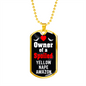 Yellow Nape Amazon Bird Necklace Stainless Steel or 18k Gold Dog Tag 24" Chain-Express Your Love Gifts