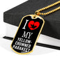 Yellowcrowned Parakeet Necklace Stainless Steel or 18k Gold Dog Tag 24" Chain-Express Your Love Gifts