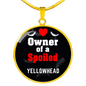 Yellowhead Bird Owner Necklace Circle Pendant Stainless Steel or 18k Gold 18-22"-Express Your Love Gifts