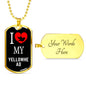 Yellowhead Necklace Stainless Steel or 18k Gold Dog Tag 24" Chain-Express Your Love Gifts
