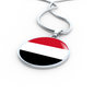 Yemen Flag Necklace Circle Pendant Stainless Steel or 18k Gold 18-22"-Express Your Love Gifts