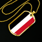 Yemen Flag Necklace Stainless Steel or 18k Gold Dog Tag 24" Chain-Express Your Love Gifts