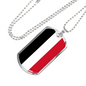 Yemen Flag Necklace Stainless Steel or 18k Gold Dog Tag 24" Chain-Express Your Love Gifts