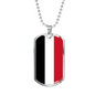 Yemen Flag Necklace Stainless Steel or 18k Gold Dog Tag 24" Chain-Express Your Love Gifts