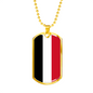 Yemen Flag Necklace Stainless Steel or 18k Gold Dog Tag 24" Chain-Express Your Love Gifts