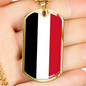 Yemen Flag Necklace Stainless Steel or 18k Gold Dog Tag 24" Chain-Express Your Love Gifts