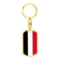 Yemen Flag Swivel Keychain Dog Tag Stainless Steel or 18k Gold-Express Your Love Gifts