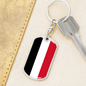 Yemen Flag Swivel Keychain Dog Tag Stainless Steel or 18k Gold-Express Your Love Gifts