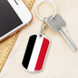 Yemen Flag Swivel Keychain Dog Tag Stainless Steel or 18k Gold-Express Your Love Gifts